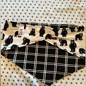 Lazy One Black and White Bear Dog Bandana
